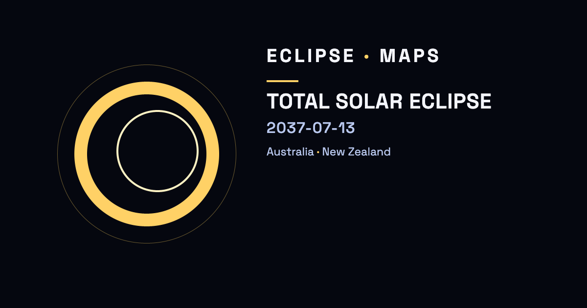 Eclipsi total de Sol — 13 de juliol del 2037 — Austràlia, Nova Zelanda